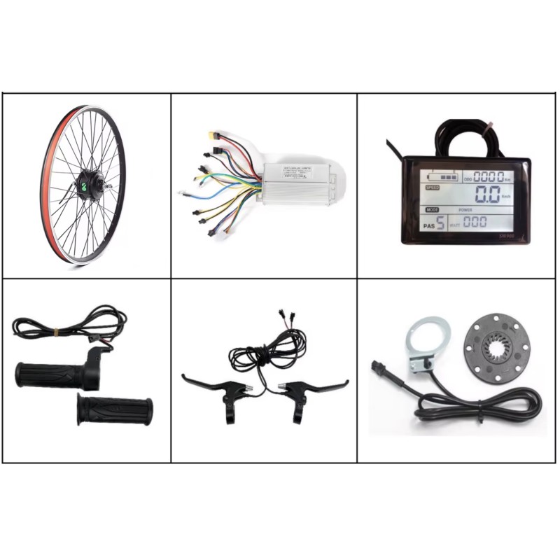 Zestaw do konwersji roweru elektrycznego z tylnym silnikiem 36 V 500 W dla rowerów o pojemności 20, 26, 27,5, 28, 29", 700 cm3 K