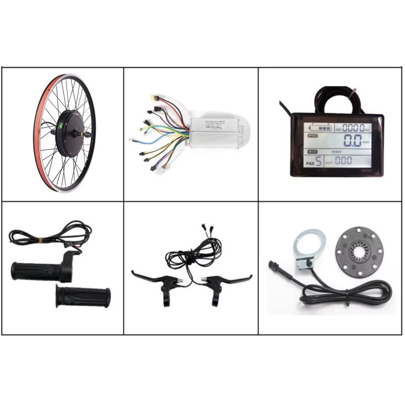 Zestaw do konwersji roweru elektrycznego z silnikiem przednim 48 V 1500 W 20, 26, 27,5, 28, 29", 700cc KROXNE - 2  
