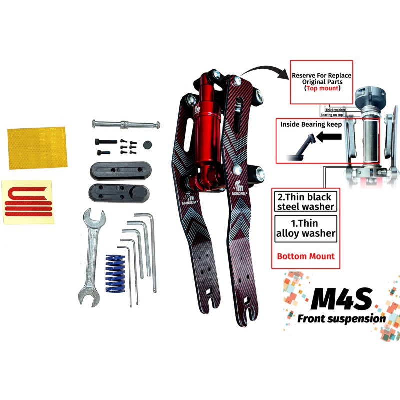 Monorim M4S Front Suspension Xiaomi 4, 4 Pro & Mi 4 Lite – Replacement & Electric Scooter Shock Monorim - 1  