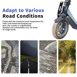 Priekine pakaba Monorim MN2 KQi2 Pro, komfortas ir stabilumas  - 3 Gerina komforta, kontrole ir stabiluma. Priekine pakaba Monor