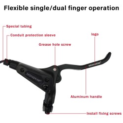 Complete Monorim EB01 4-piston hydraulic brake kit - levers, calipers, cable and brake disc Monorim - 5 Complete Monorim EB01 4-