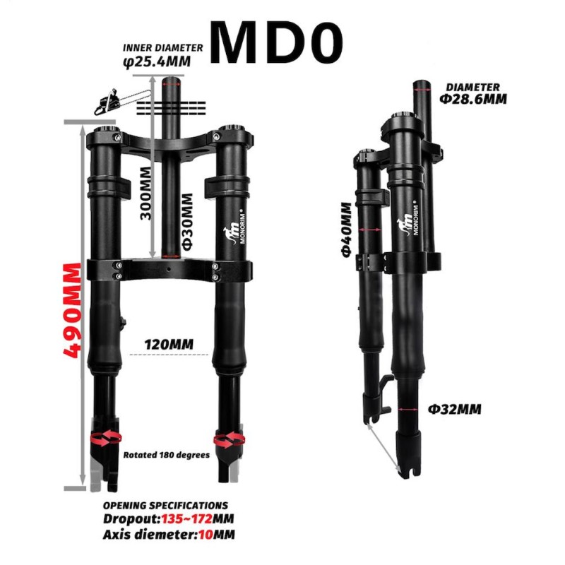 Perednia pidviska Monorim MD0 Coil Spring 490mm x 165mm  - 2  Sumisnist: Monorim MD0 Coil Spring 490mm x 165mm dlia sumisnykh pe