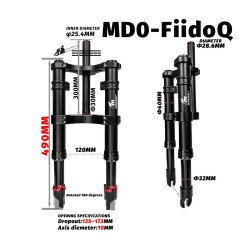 Prednji ovjes Monorim MD0-FiidoQ  - 8  Kompatibilnost: prednji ovjes Monorim MD0-FiidoQ za Fiido Q (Q1/Q1S) i kompatibilne mini 