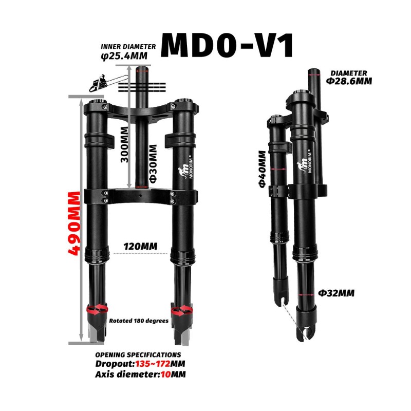 Monorim MD0-V1 elso felfuggesztes Xiaomi M365/Pro-hoz  - 11  Kompatibilitas: Monorim MD0-V1 Xiaomi M365/Pro es kompatibilis mode