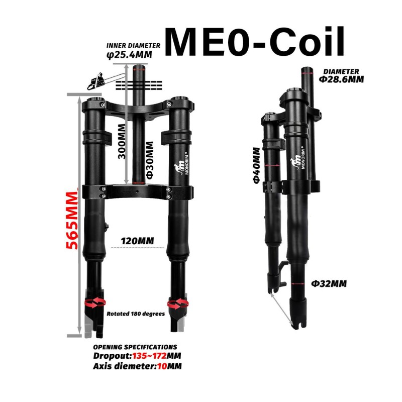 Predni odpruzeni Monorim ME0 Coil spring version 565mm x 165mm  - 12  Kompatibilita: ME0 Coil Spring 565mm x 165mm pro kompatibi