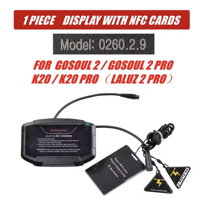 Display für E-Scooter AUSOM K20, K20 PRO, GOSOUL 2, GOSOUL 2 PRO, LALUZ 2 PRO oder ähnlich - Modell 0260.2.9  - 1 Passend für AU