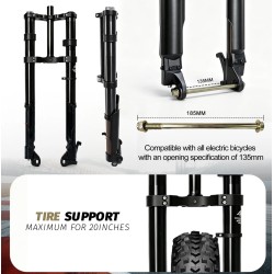 Suspensión delantera hidráulica Monorim MF10 para Fat Bike, bicicleta eléctrica plegable o eMoto - seguridad y confort  - 2 Adec