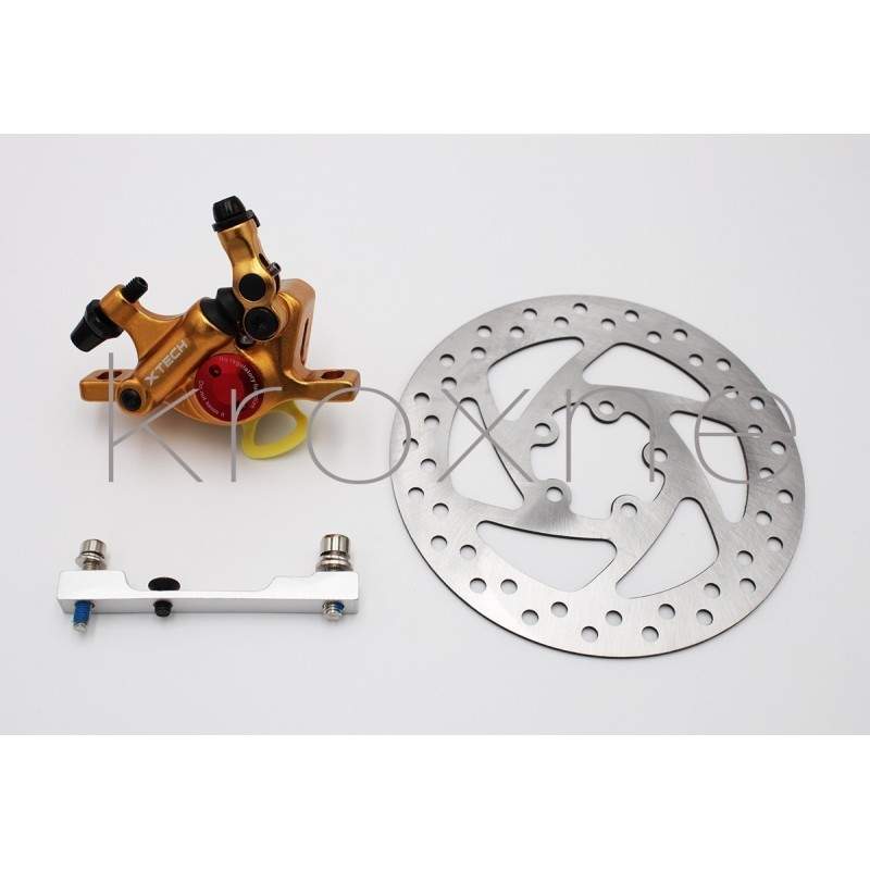 Guld xTech komplett bromsats för Xiaomi M365, 1S, Essential, Pro2 eller M365 Pro. ZOOM xTech - 4 Guld xTech komplett bromsats fö