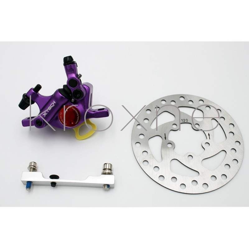 Kit frein xTech violet complet pour Xiaomi M365, 1S, Essential, Pro2 ou M365 Pro. ZOOM xTech - 3  Kit complet d'installation de 