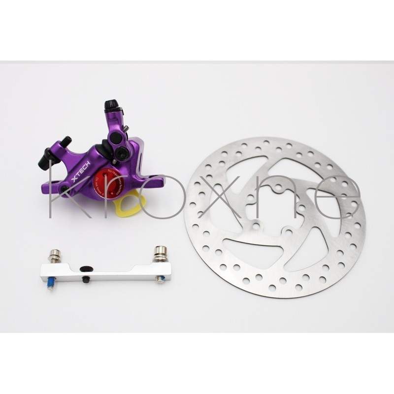 Set complet de frână violet xTech pentru Xiaomi M365, 1S, Essential, Pro2 sau M365 Pro. ZOOM xTech - 4  Set de instalare complet