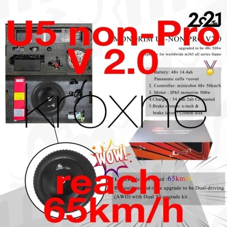 Monorim Pack U5 2.0 für Xiaomi und Ninebot Max Serie - 48v 14.4ah Akku 500w Motor