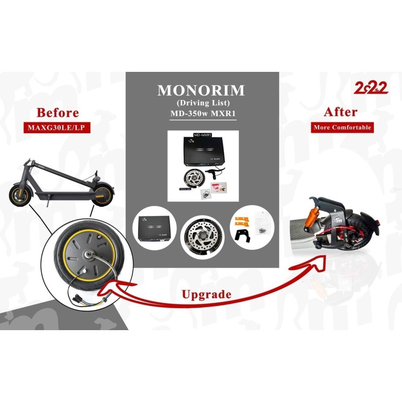 Specific Monorim MD MXR1 350w/500w engine cover kit to upgrade to disc brake.