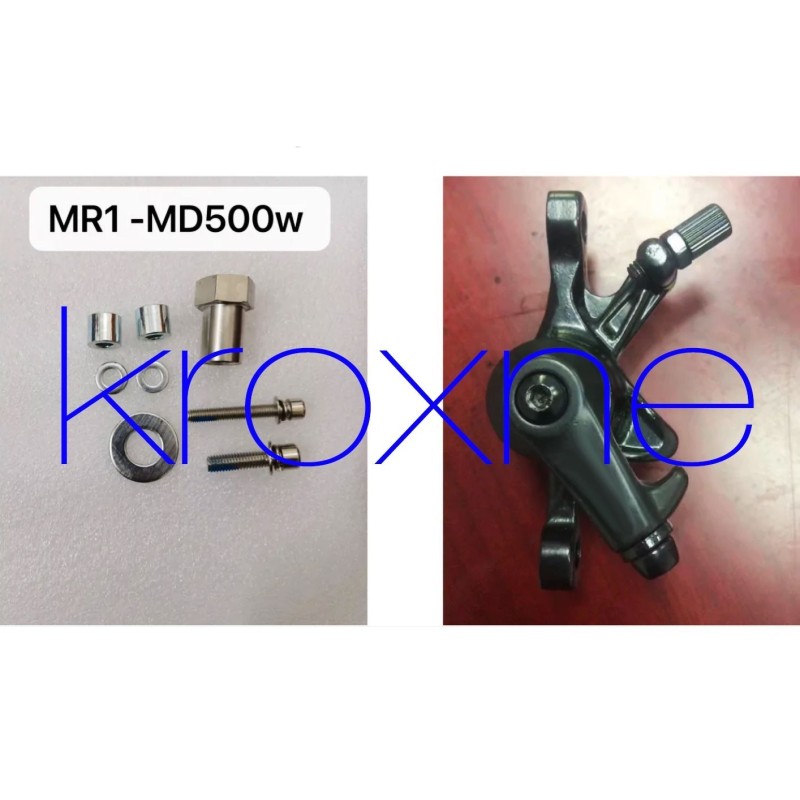 Disc brake motor compatibility kit installed on a MR1 and DMR1 suspension