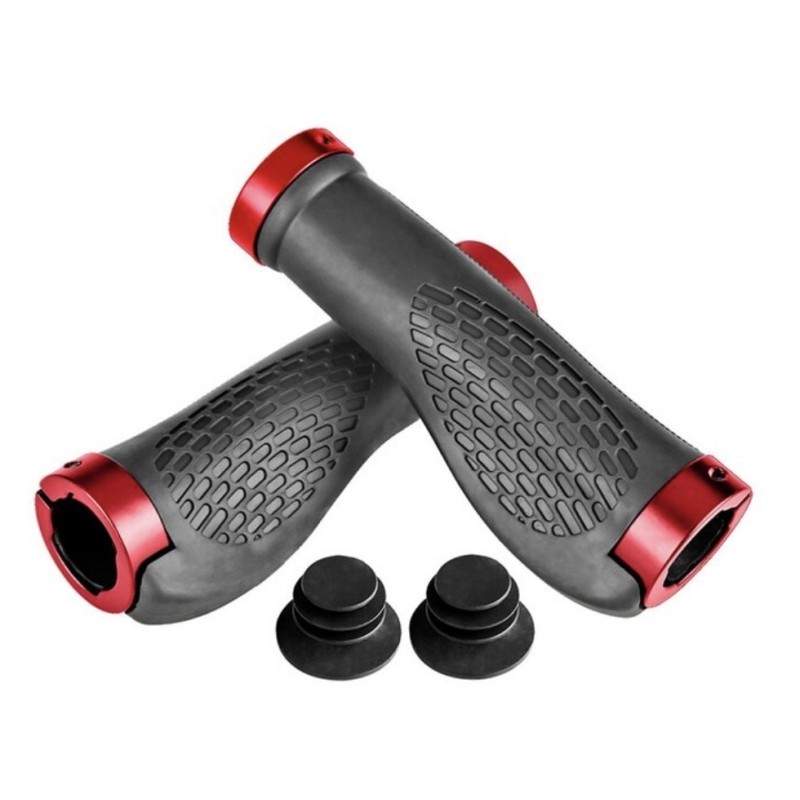 Poignées De Vélo Verrouillables Boloromo - Ergonomiques Rouges/noires - 22 Mm - NEUVES