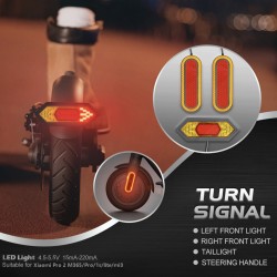 Side and rear direction indicator light kit for electric scooter.