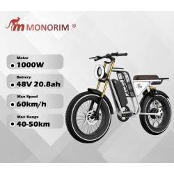 Monorim Vipe - rower elektryczny z silnikiem 1000w i akumulatorem 20,8A Monorim - 1 Monorim Vipe - rower elektryczny z silnikiem