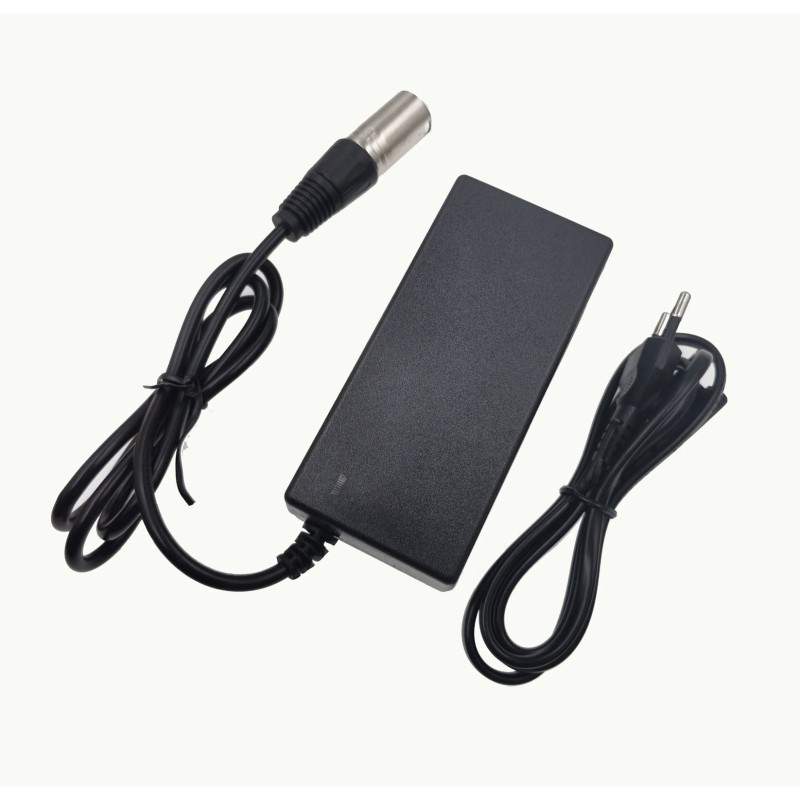 Oplader til scooter eller elcykel 54,6v 2A - 48v - tre-benet XLR stik  - 1 Oplader til scooter eller elcykel 54,6v 2A - 48v - tr