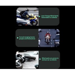 Vandtæt blindvinkeldetektionssystem (130º vinkel) til scooter, cykel eller motorcykel KROXNE - 12  