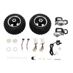 Kit conversion DIY 2 moteurs, contrôleur et accélérateur, pneus gonflables pour Go Kart et fauteuil roulant KROXNE - 1 Kit de co