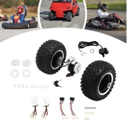 Kit conversion DIY 2 moteurs, contrôleur et accélérateur, pneus gonflables pour Go Kart et fauteuil roulant KROXNE - 8 Kit de co