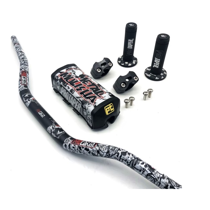 Guidon compétition 1-1/8" avec poignées pro pour vélo, ATV et Quad Kayo BSE CRF KLX KROXNE - 1  Adapté aux vélos, ATV et Quad Ka