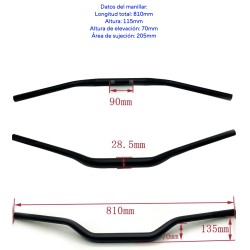 Guiador de competição 1-1/8" com punhos profissionais para bicicleta, ATV e Quad Kayo BSE CRF KLX KROXNE - 10  Adequado para bic
